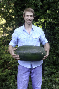 Nat Bradford holding his family watermelon