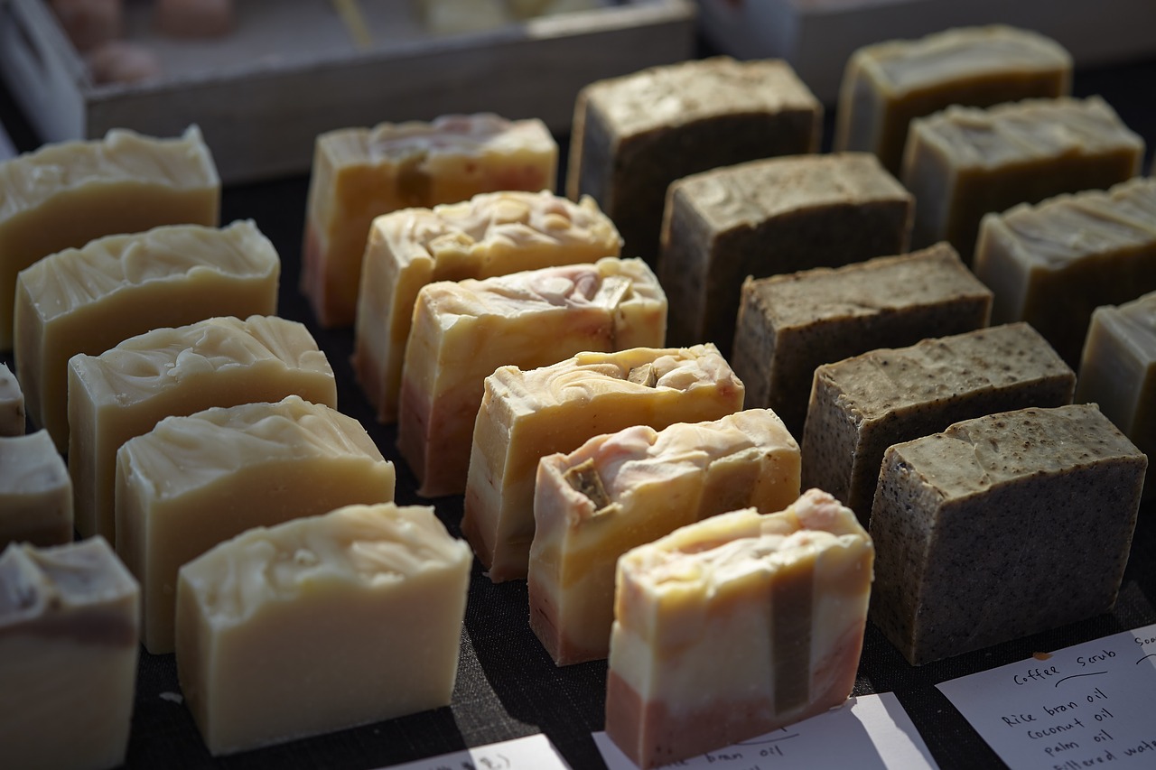 Handmade soaps for sale at market